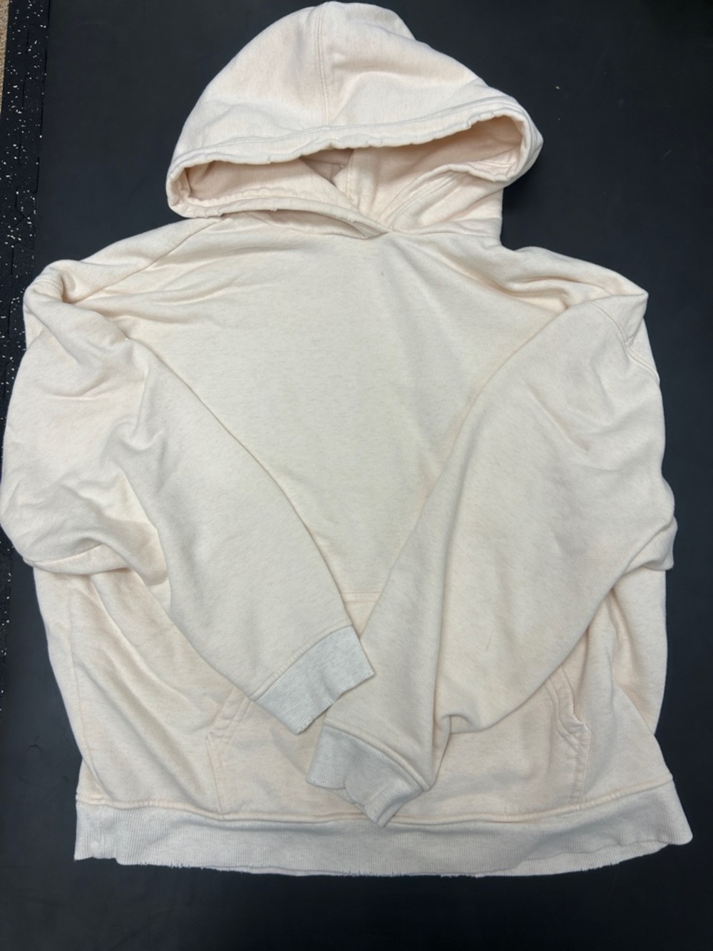nuuds vintage fleece heather Cream Hooded Pullover Sweatshirt